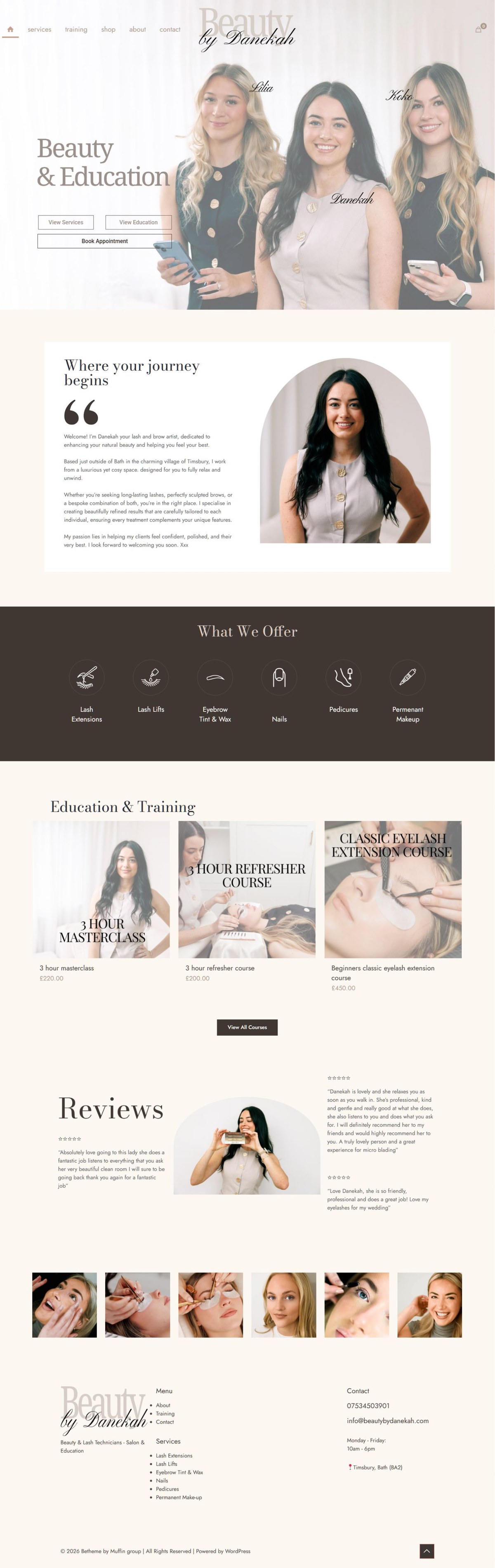 Beauty by Danekah desktop website preview