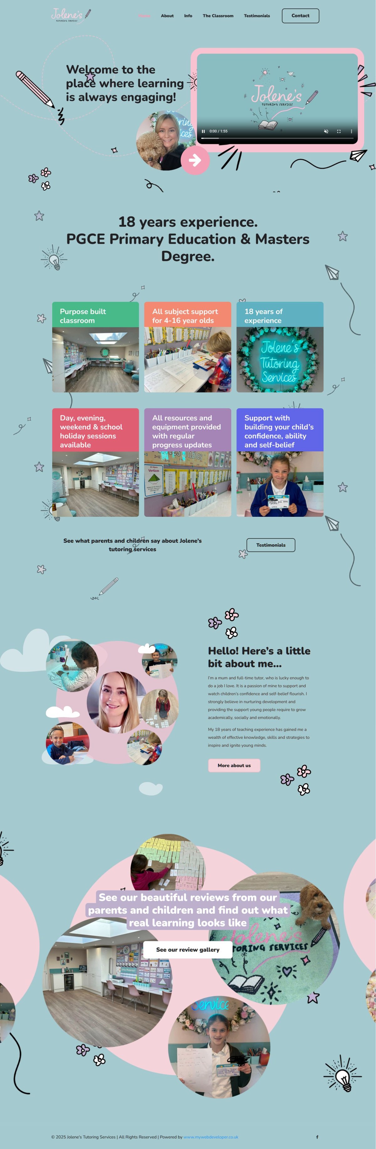 Jolene’s Tutoring Services desktop website preview