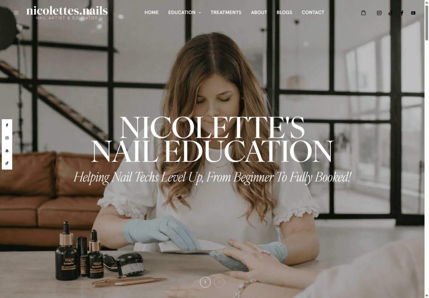 Nicolette’s Nails website from the MyWebDeveloper portfolio