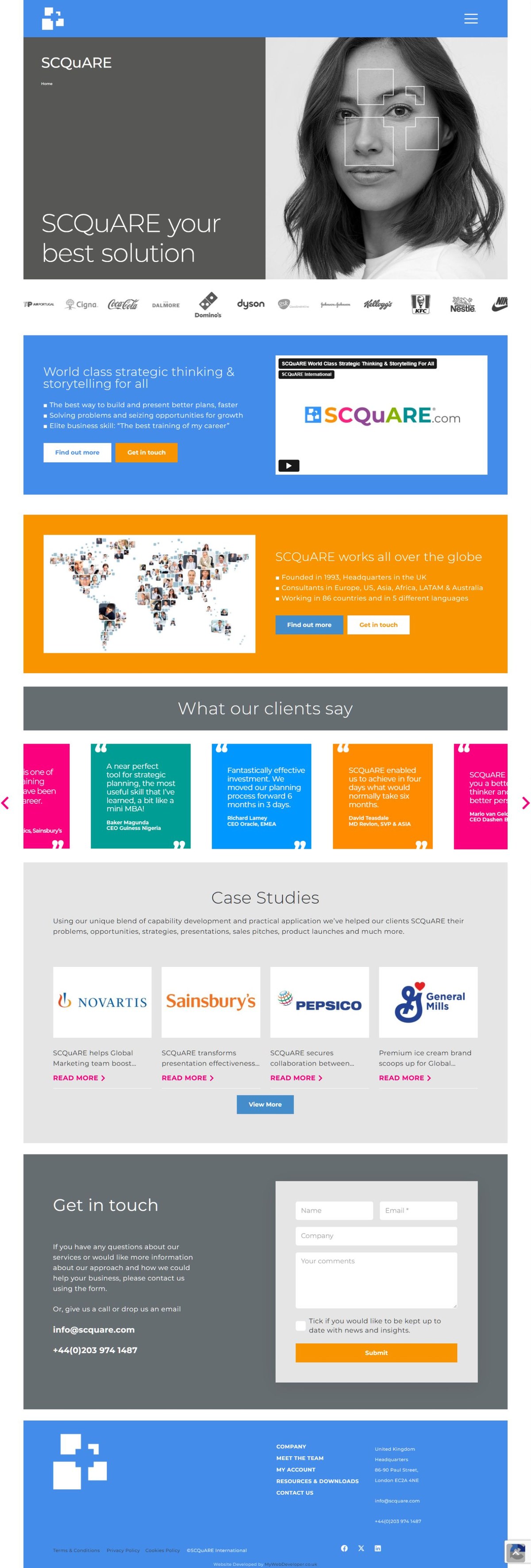 SCQuARE desktop website preview